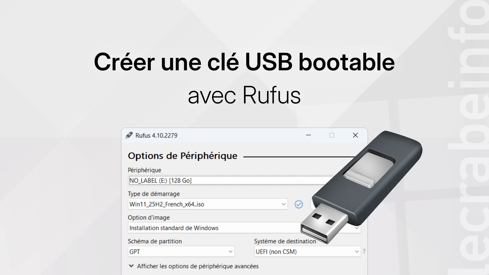 Je galérais à créer une clé USB Windows depuis Linux jusqu'à ce qu'on me montre cet outil gratuit
