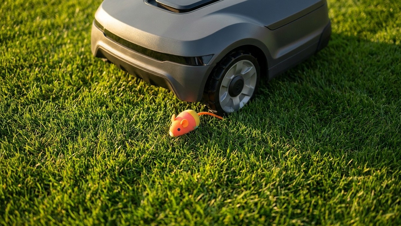 Mon robot tondeuse tournait chaque nuit depuis 3 ans : j'ai posé un chat en mousse sur la pelouse et le capteur n'a rien fait