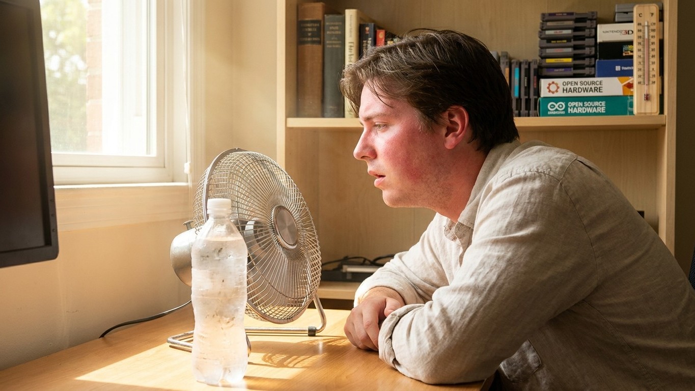 Je posais une bouteille gelée devant mon ventilateur depuis des étés : le jour où j'ai mesuré la température avec un therm...