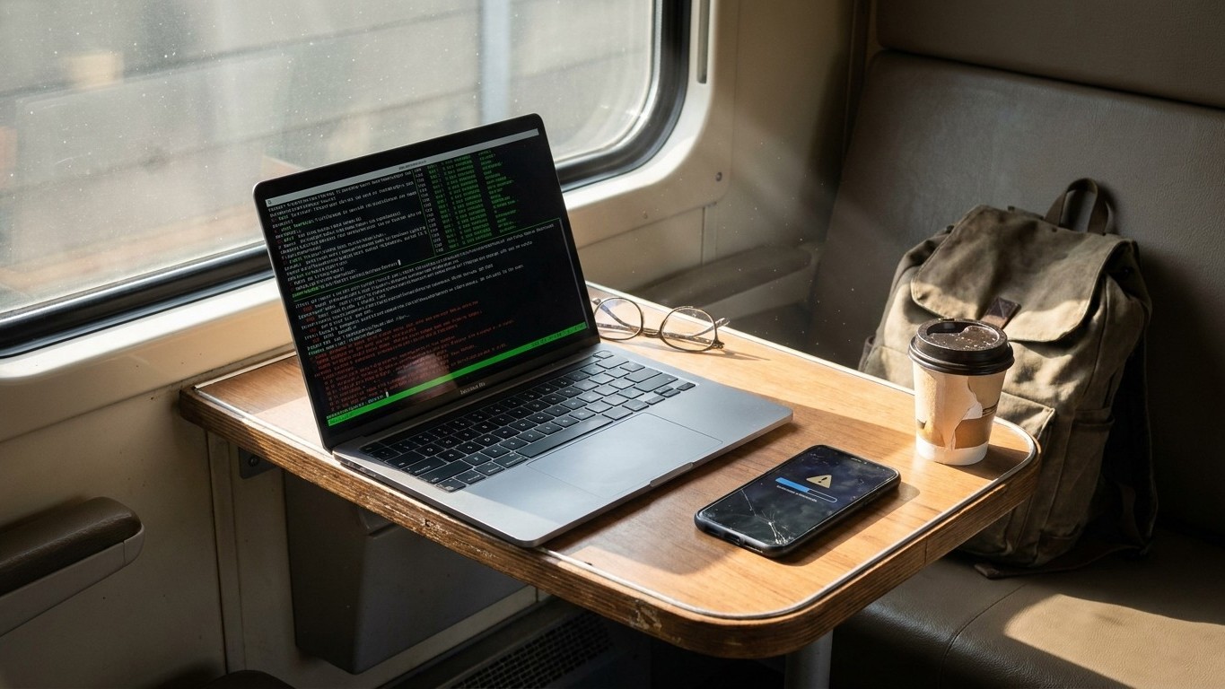 J'ai activé le partage de connexion de mon téléphone juste pour dépanner l'ordinateur de mon fils dans le train : vingt mi...